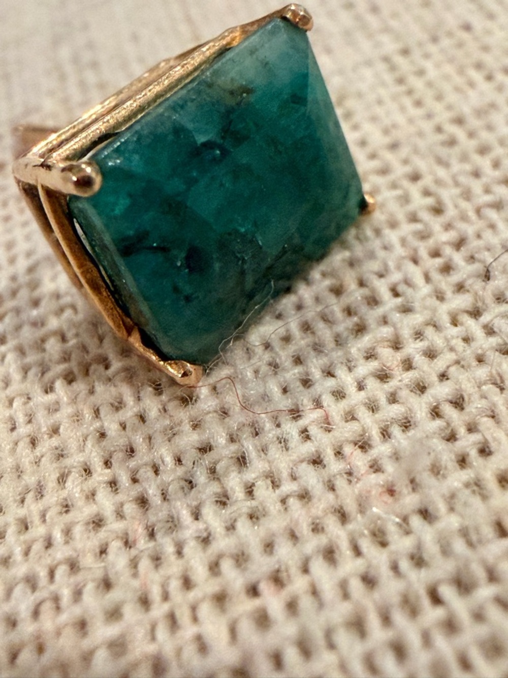 Vintage Emerald Cut Emerald 14K Stud Earrings Dark Green - Picture 6 of 12